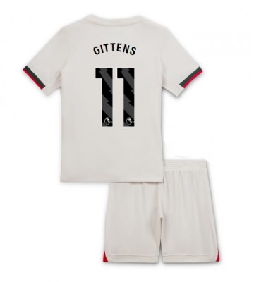 Chelsea Jamie Gittens #11 Udebanetrøje Børn 2025-26 Kortærmet (+ Korte bukser)